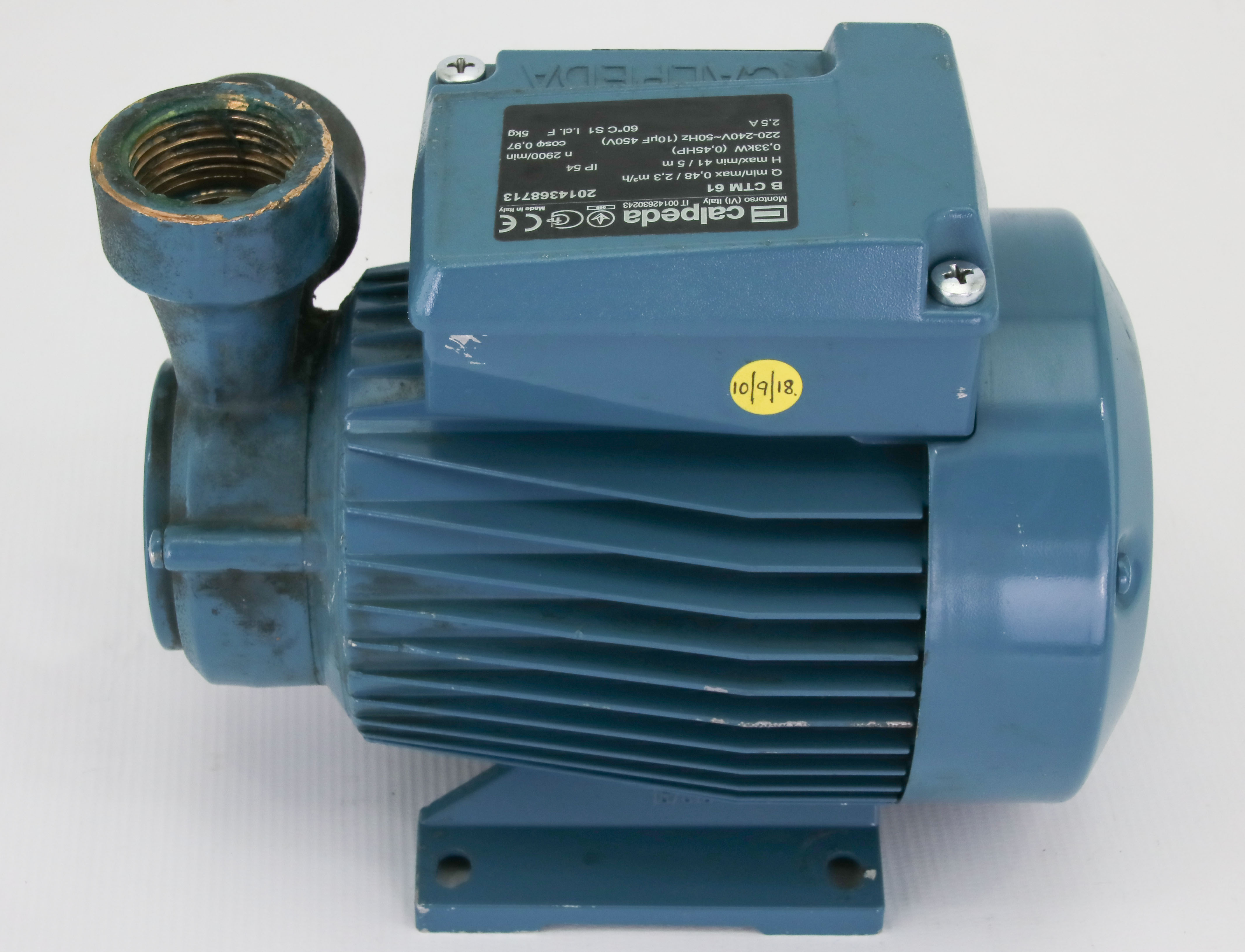 11878 CALPEDA SINGLE PHASE PERIPHERAL PUMP B CTM 61 – J316Gallery